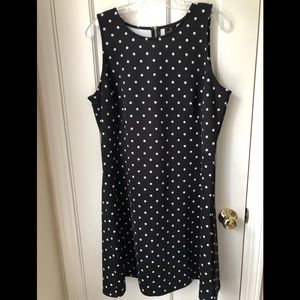 Black & White Polka Dot A-Line Sleeveless Dress